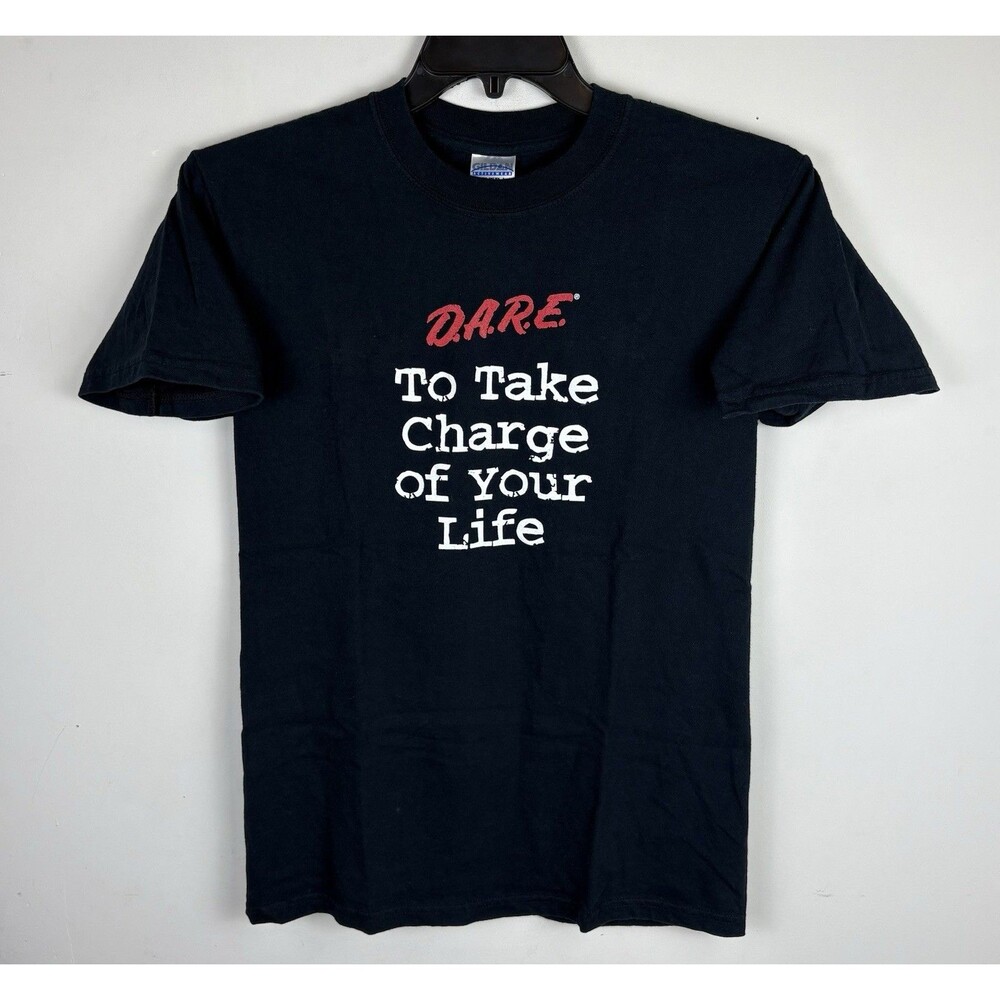 Vintage 90s Y2K DARE Graphic T-Shirt / Black / Size Small